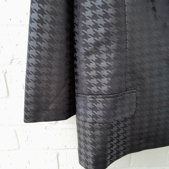 LAST CHANCE-NYC Single Button PLAID Houndstooth Career Jacket sz: XL - Picture 4 of 7